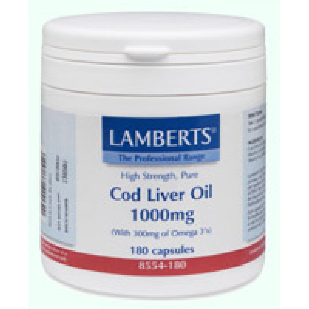 Lamberts - COD LIVER OIL 1000 mg (Ωμέγα 3+Α,D) 180caps